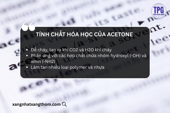 Tính chất hóa học của Acetone (Aceton)