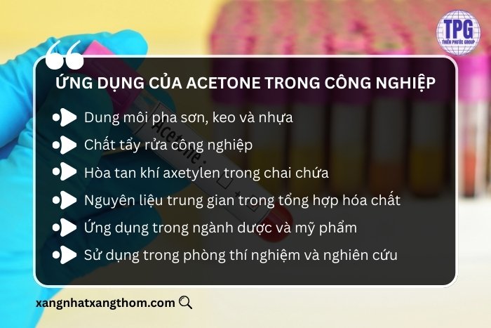 Ứng dụng của Acetone trong công nghiệp
