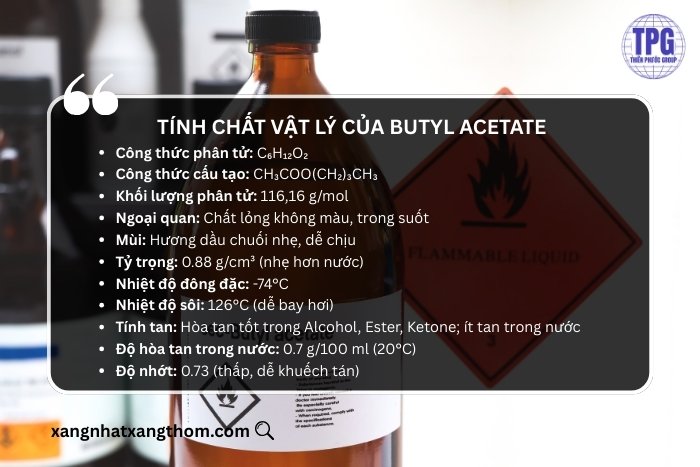 Tính chất vật lý của Butyl Acetate 
