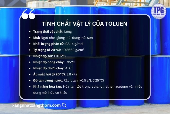 Tính chất vật lý của Toluen 