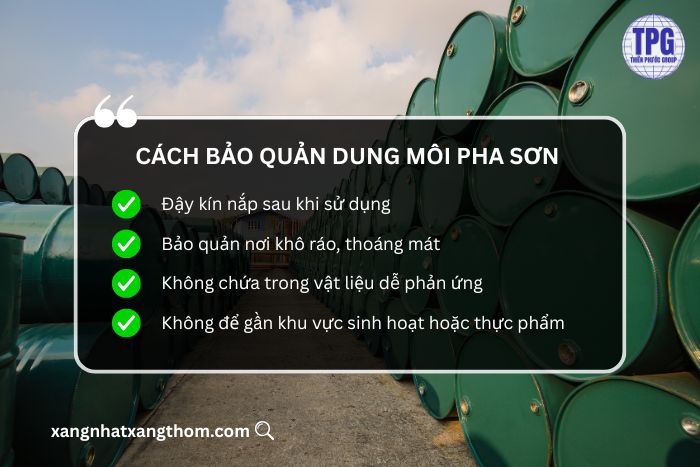 Cách bảo quản dung môi pha sơn 