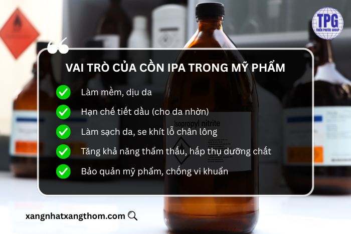 Vai trò của cồn IPA trong mỹ phẩm