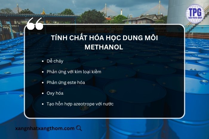 Tính chất hóa học dung môi Methanol