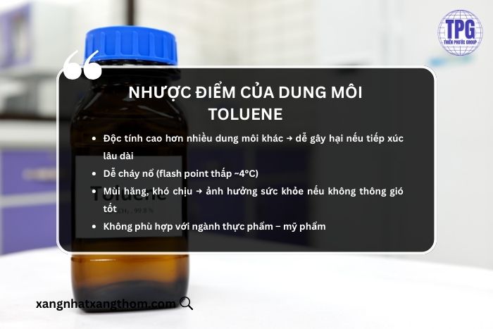Nhược điểm của Toluene